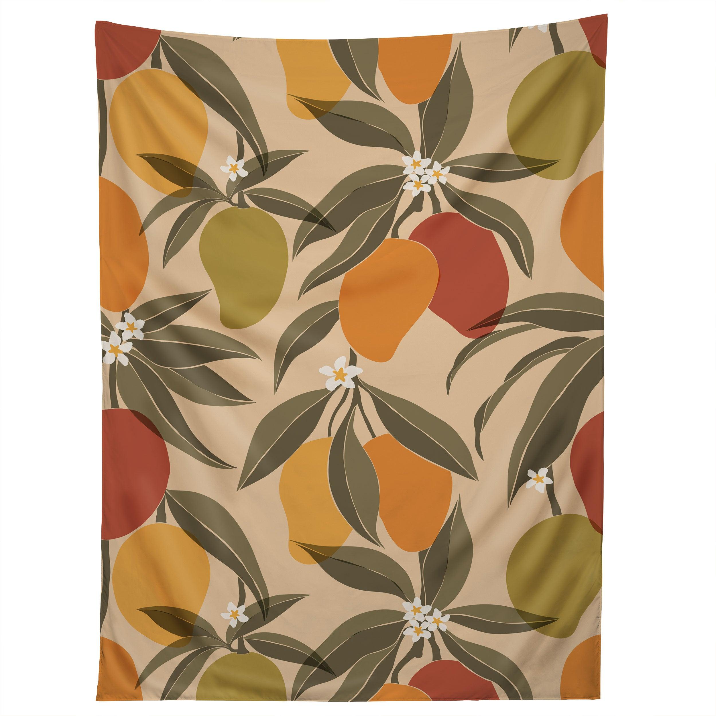 ABSTRACT MANGOES tapestry 75x100