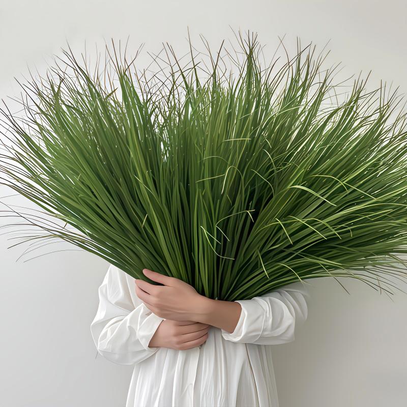 16PC Lush Green Outdoor Faux Shrubs Home Decor Fake Tall Grasses Home Office Decor Realistic Plastic Plants Indoor 3 Sizes