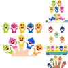 Cute Shark Finger Family Toy For Kids Plastic Material, Bag Packaging
