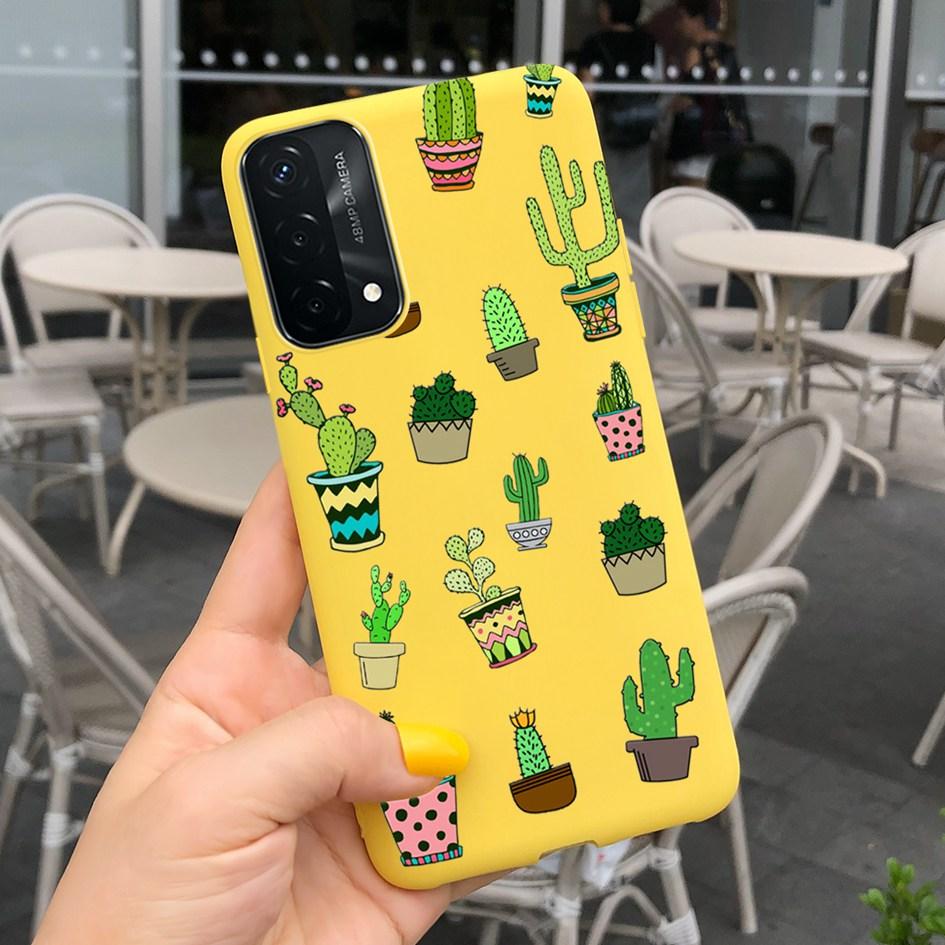 A74 Fodral För OPPO A74 CHP2219 Fodral Lyxigt Fjäder Dinosaurie Daisy Mönster Bakre Skydd För OPPO A74 5G CPH2197 A 74 Mjuk Capa