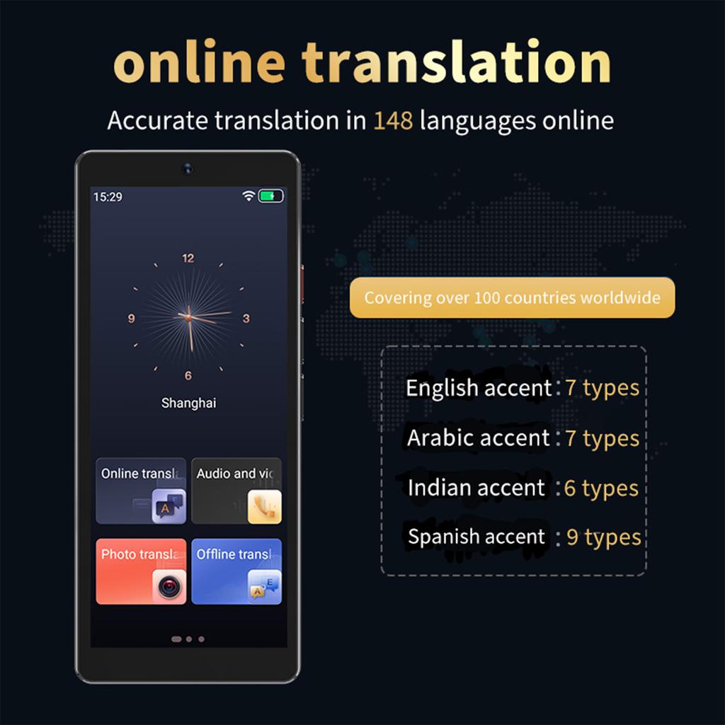Two-Way Real Time Translator Device Voice/Text/Photo Online Offline Real Time Voice Video Call Translater for Business Travel