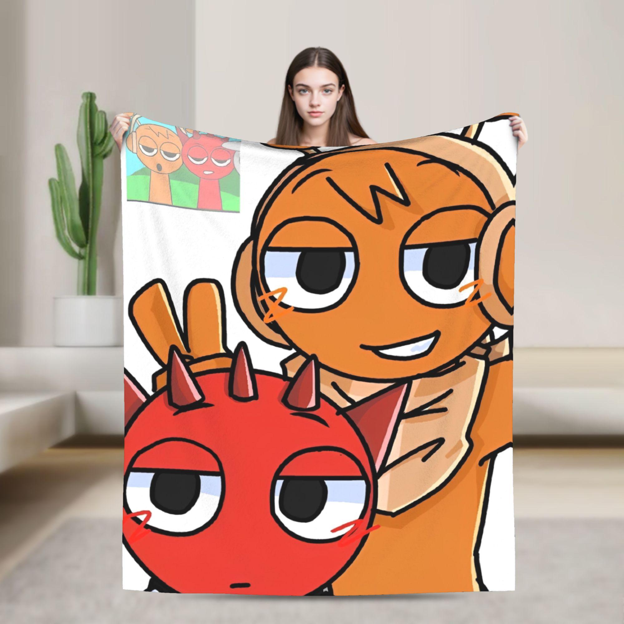 Sprunki Game Cartoon Blankets Quality Soft Warm Throw Blanket Winter Camping Bedroom Fluffy Bedspread 75X95CM
