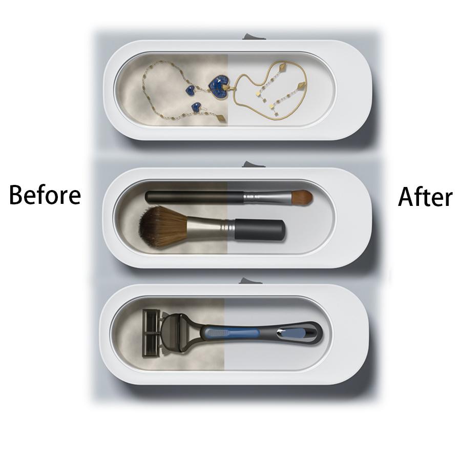 Portable Ultrasonic Cleaning Machine Jewelry Denture Eye Glasses Coins Cleaner