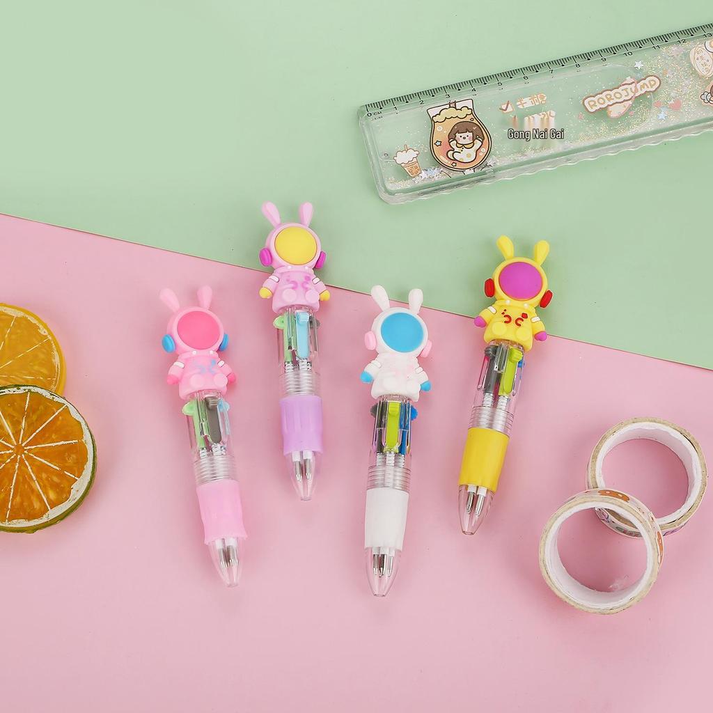 Korean Cute Animal Head 4-Color Click Ballpoint Pen