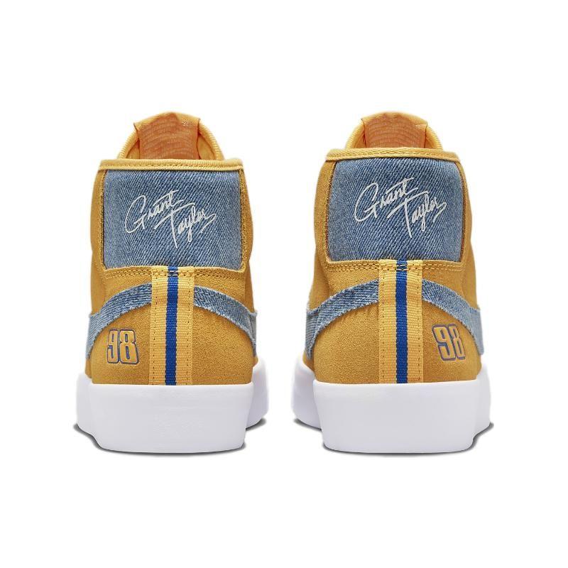 Grant Taylor x Nike Zoom Blazer Mid Pro GT SB Or Universitaire Denim Baskets Unisexe Game-Royal Blanc Noir FD0269-700