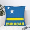 Curacao Flag Stars and Stripe Art Pillowcase Printed Polyester Cushion Cover Decorations Patriotic Throw Pillow Case Cover Home