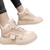 Fleece High-top Dad Shoes for Women 2025 Winter New Ins Trendy Student Casual Little White Shoes Heightened Thick-soled Korean Version