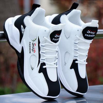 Scarpe da Basket Alte da Uomo in Morbida Pelle Impermeabili Antiscivolo Scarpe Sportive Sneakers da Corsa per Studenti Autunno Nuove