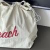 Korean-Style Canvas Tote: 2024 Large-Capacity, Single-Shoulder Drawstring Bag