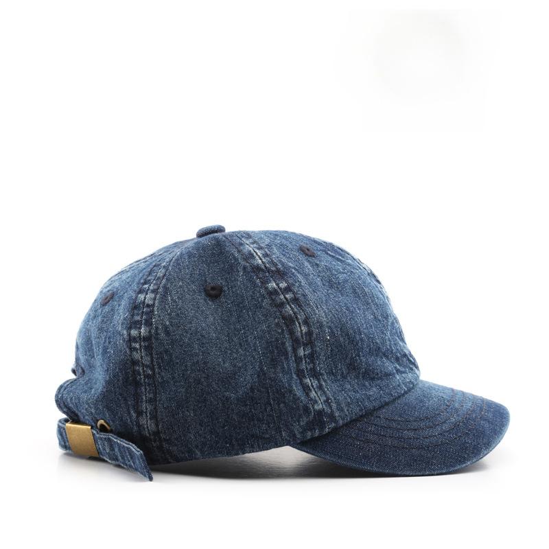 

Японская мода с короткими полями однотонная джинсовая легкая бейсболка для спорта на открытом воздухе для путешествий женская солнцезащитная кепка с козырьком от солнца темно-синий