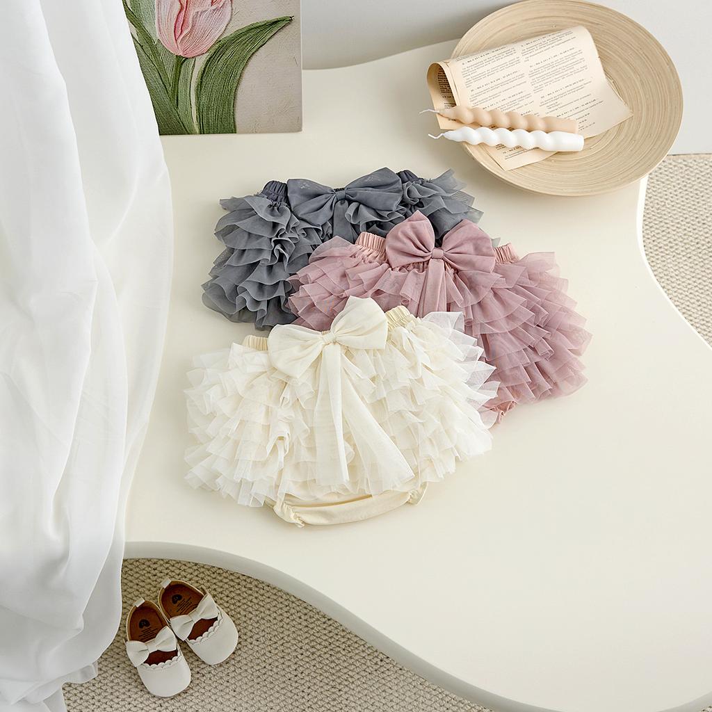2025 Summer Tutu Trouser Skirt Girls Cute Fluffy Skirt Pants Baby Girl Cake Pants Foreign Style Baby Mesh Shorts