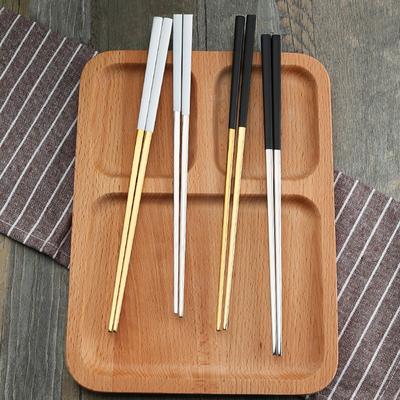 5 paia di bacchette per festa di matrimonio, resistenti, antiscivolo, bacchette coreane nere e dorate, bacchette cinesi, stoviglie per cena di sushi, posateria giapponese