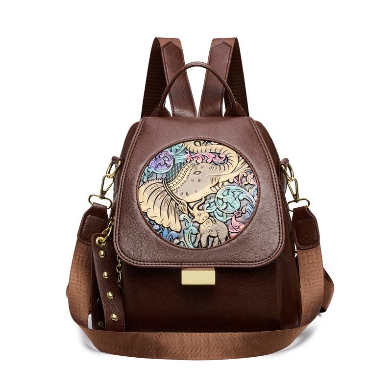 Schoolbag Wholesale Backpack Women 1011 New Korean Fashion High Sense Embossed Versatile Travel Lightweight Multi-functional Backpack