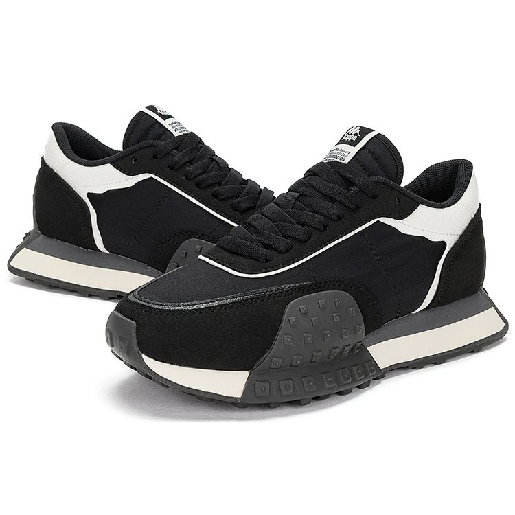 Kappa Retro Fashion Fabric Low-Top Running Shoes Unisex sneakers Black White K0DW5MM08-990