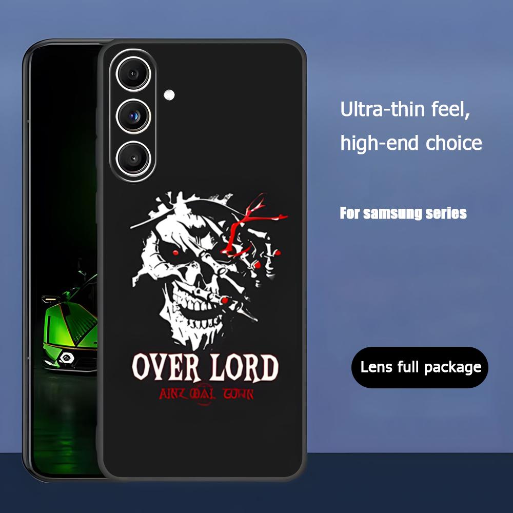 Overlord Cool Hot Anime Phone Case For Samsung Galaxy S25 S24 S23 S22 S21 S20 Plus Ultra Note20 Soft Black