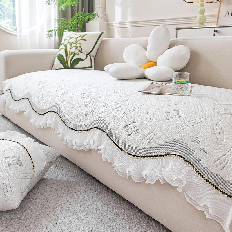 Summer Cool Doudou Sofa Cushion Non-slip Cushion 2025 New Light Luxury Premium Sense Cold Silk Cool Sofa Cover Towel