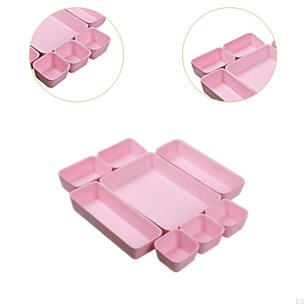 Felt Drawer Organizer Tray 8 Grids Multifunctional Simple Separator Storage Box for Shelf Cabinets