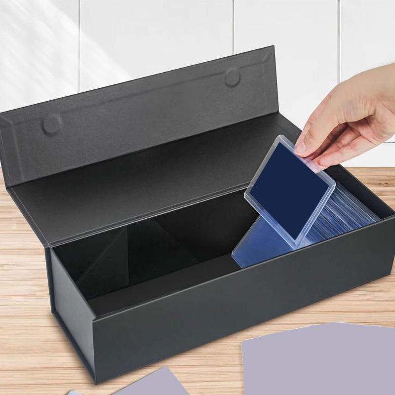 Portable Magnet Lid Sports Card Storage Box Magnetic Closure Trading Card Organizer for Collectors and Enthusiasts