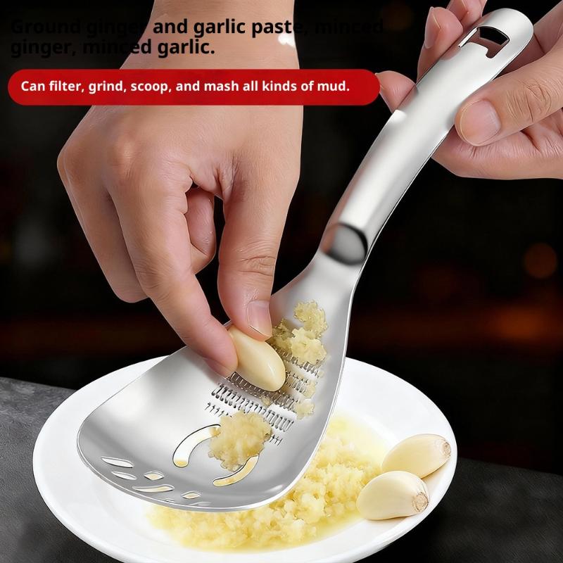 Utensile da Cucina Multifunzionale in Acciaio Inossidabile Per Cucinare Aglio Zenzero Grattugia Trituratore Cucchiaio Articoli per la Cucina