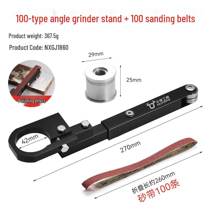 Modified Belt Sander & Polishing Tool for Rust Removal and Woodworking – Pneumatic/Electric Angle Grinder Attachment
