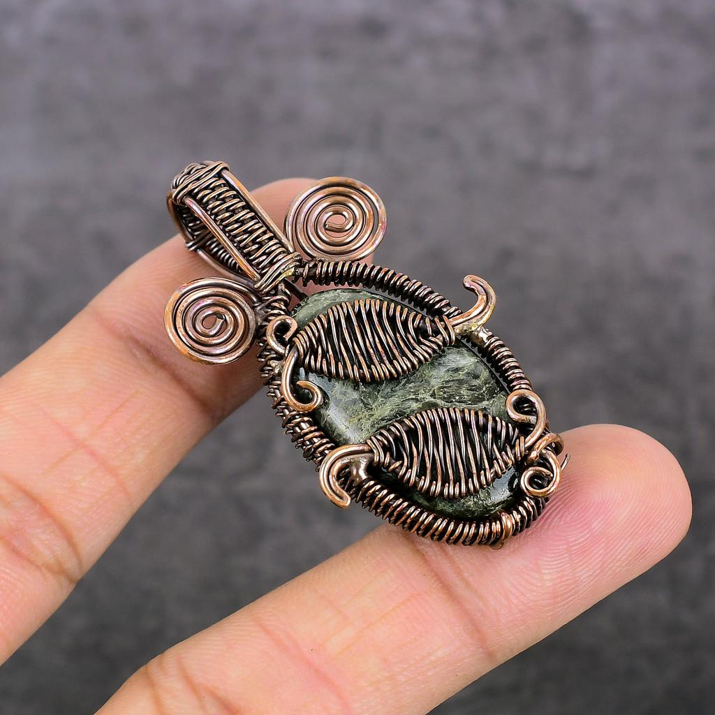 Kambaba Jasper Handmade Copper Wire Wrap Jewelry Pendant 2.09" s2A85
