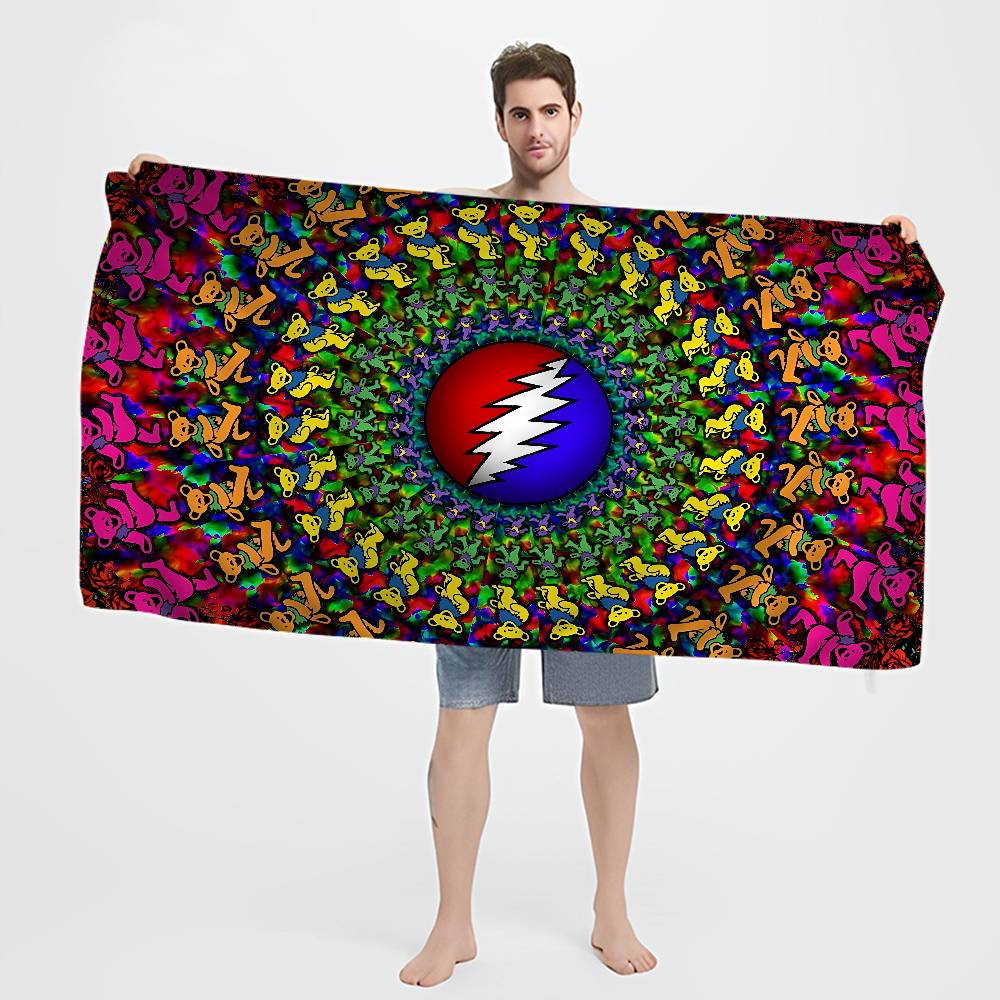 Psychedelic Rock G-Grateful D-Dead Band Big Microfiber Beach Towels Quick Dry Towel Sand Beach Towels Pool Towel for Travel