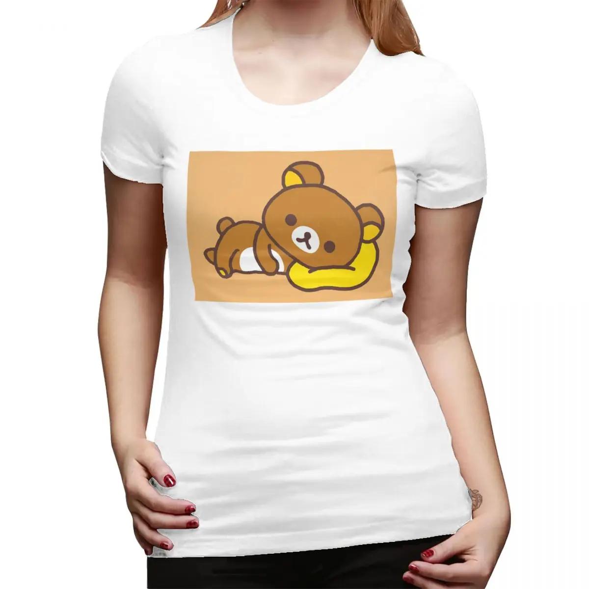

Rilakkuma TShirt for Women Round Neck Streetwear T Shirts Womens Short Sleeve Summer Clothes Tops S