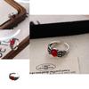 Chic Punk Style Skull Ruby Ring For Women Adjustable Copper Fashion Statement