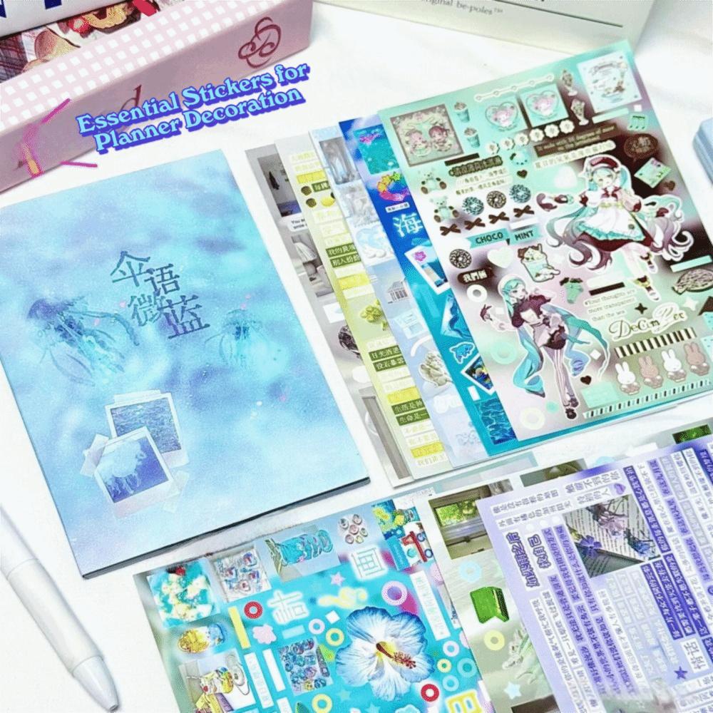 

24 Pages Decorative Sticker DIY Material Sticker Book GIfts Y2K Stickers Book 1PC