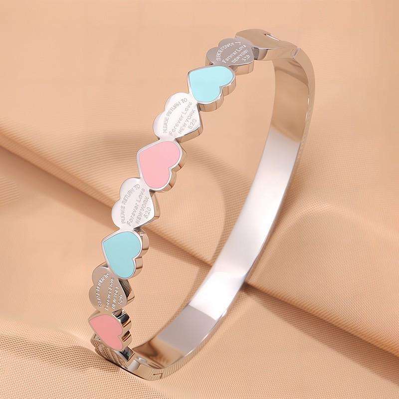 Starry Sky Full Diamond Titanium Steel Bracelet – Versatile, No-Fade Silver Women's Fashion Accessory