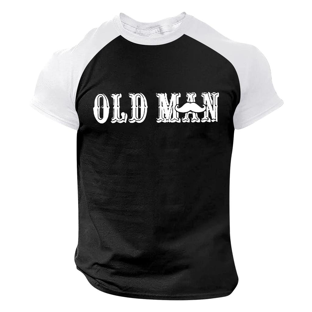 Men's Casual Raglan Sleeve T-Shirt with Graphic Print Comfortable Vintage Style Tee for Everyday Wear