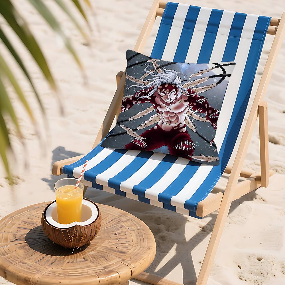 Kibutsuji Muzan Pillow Case Cushion Cover Soft Cute Throw Pillow Case For Car Sofa Pillowcase Polyester With Zipper