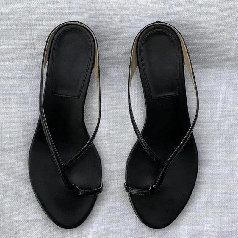 Niche Low-heeled Shoes Flip-flops Beach Wedge Heels and Cool Slippers