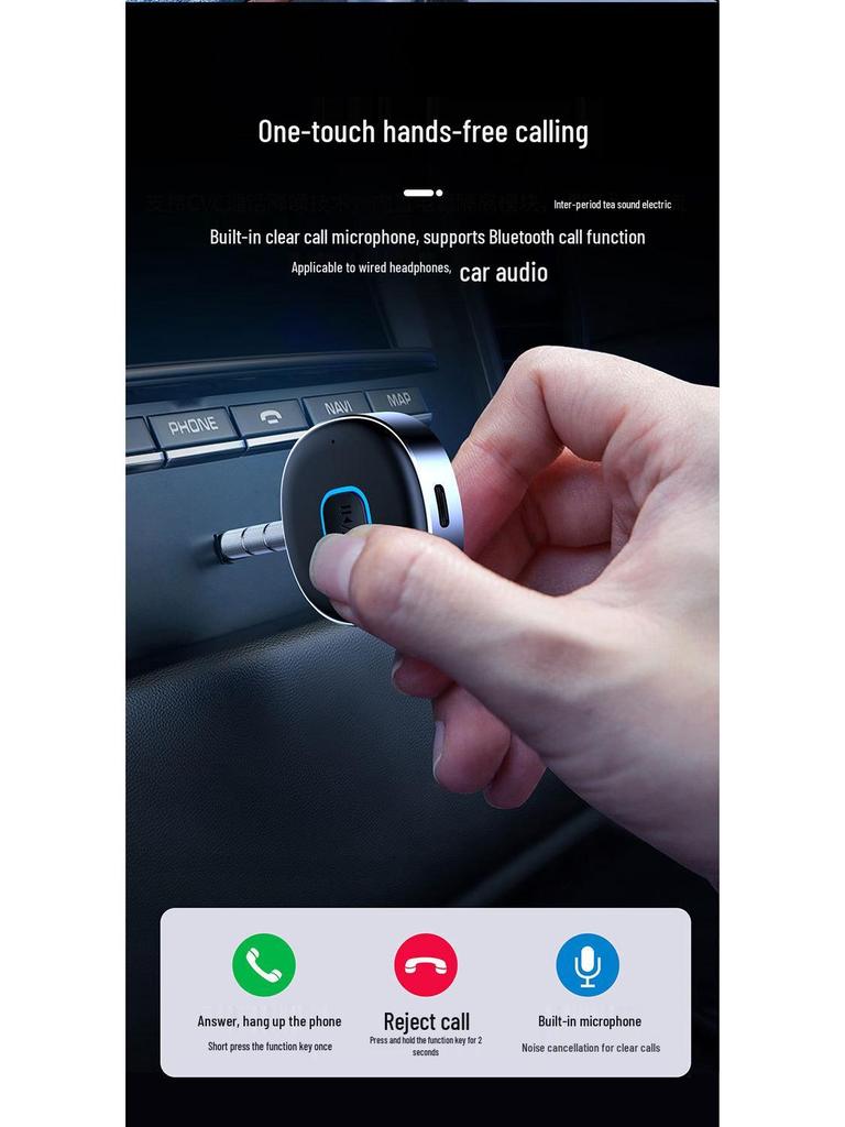 J33 Car Bluetooth Audio Receiver: Lossless Sound Quality, Dual Connectivity, Plug & Play.