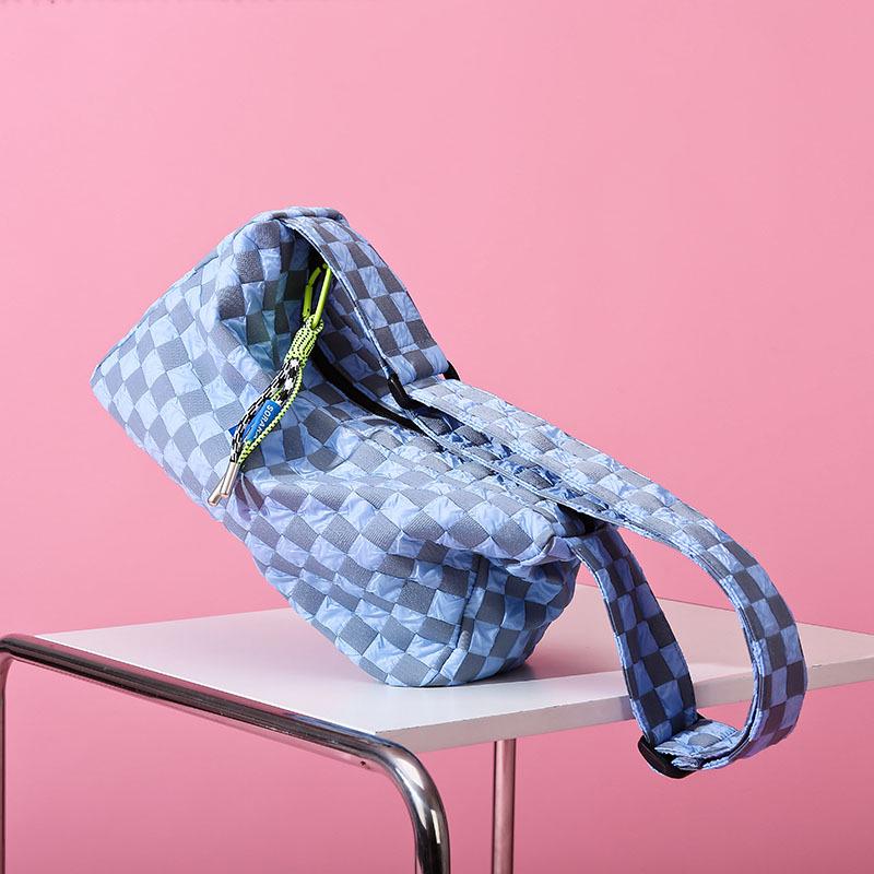 Plaid Large Capacity Crossbody Shoulder Bag with Wide Strap