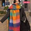 Soft Winter Cashmere Scarf Multi-Style Warm Long Tassel Scarves Mohair Thickened Wrap Shawls For Women Girls