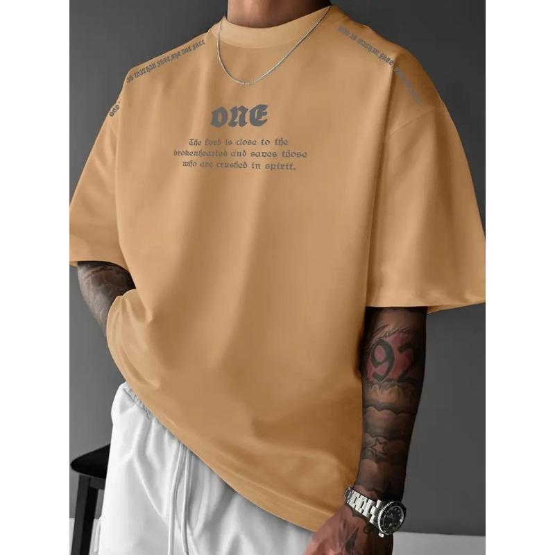 The new men's T-shirt for summer 2025 is breathable lightweight casual and fashionable with letter prints