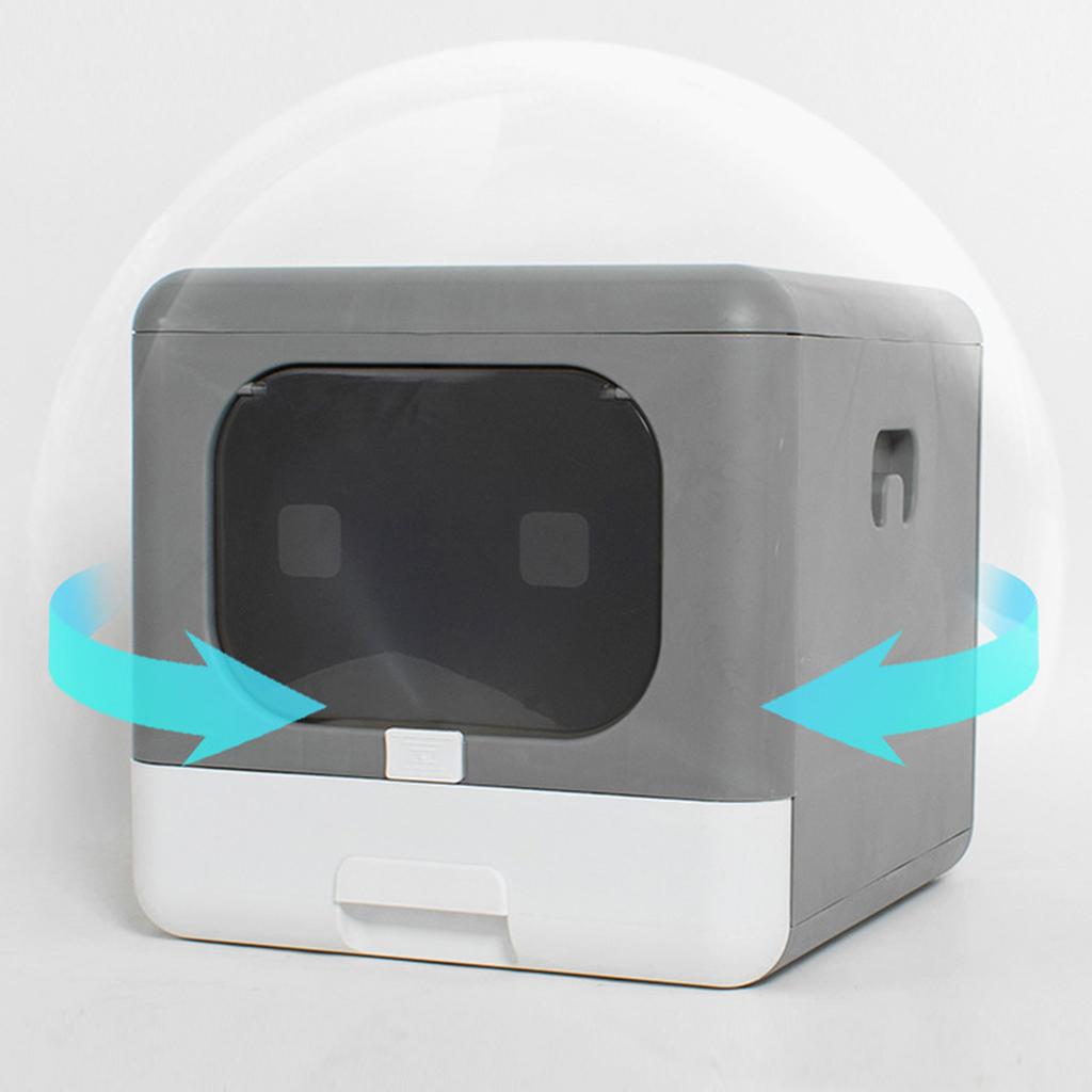 Cat Litter Box Enclosed PP Odorless Foldable Anti  ing with Scoop 2 Doors Cat Toilet for Pet Supplies