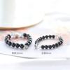 Natural Crystal Black Yellowstone Couple Bracelet Women'S Sterling Silver Pair Of 925 Silver Bracelet Valentine'S Day Gift