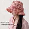 Women's Plaid Bowknot Wide-Brim Bucket Hat