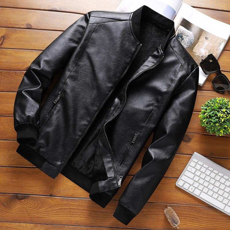 Source Large Size Men's Leather Jacket Business Fashion Casual Trend Spring Leather Jacket Men's Leather Jacket