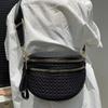 Ladies Mesh Lightweight Messenger Bag Multi-Zipper Casual Versatile Shoulder Handbag