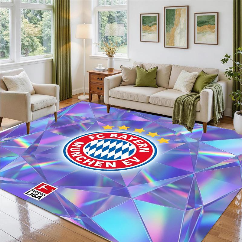 Bayern Munich Design Crystal Velvet Rug Soft Decorative Mat for Bedroom Entrance