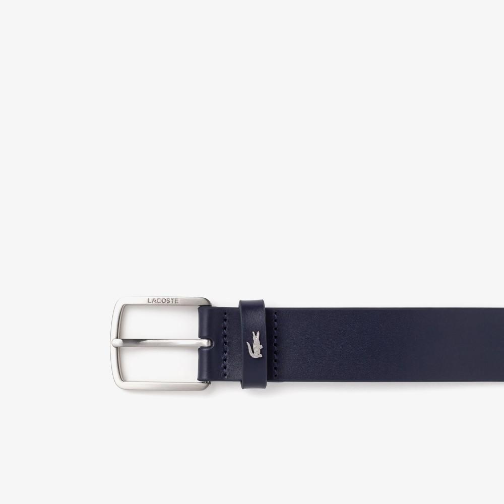 [lacoste] Men's Elegance 35MM Silver Croc Leather Belt RC4082M56G021