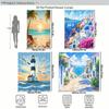 Scenic Coastal Themed Polyester Shower Curtain - 2D Printed Beach & Seaside Scene Bathroom Decorative Curtain