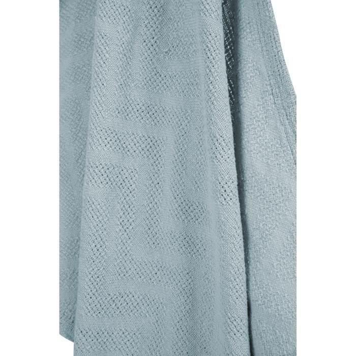 ROBA Couverture Bébé Bio "Lil Planet" 80x80 cm Certifié GOTS - Aspect tricoté - Bleu Clair