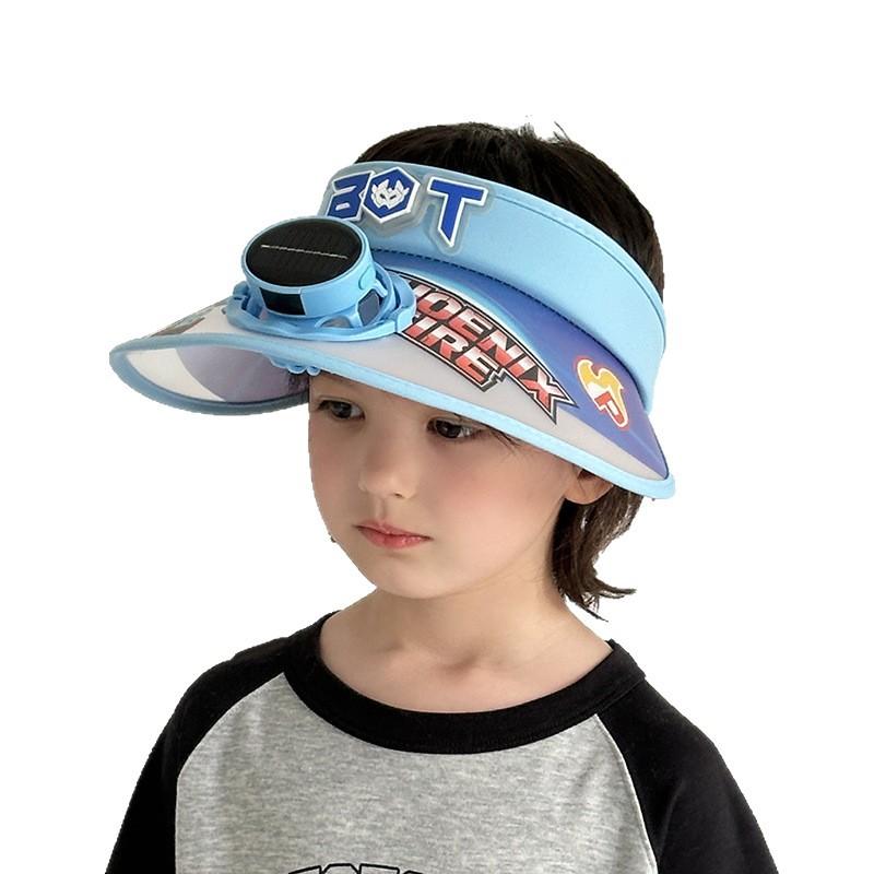 Solarventilatorhut Kinder Sonnenschutzhut Junge Sommer UV Himmel Zylinder Sonnenhut