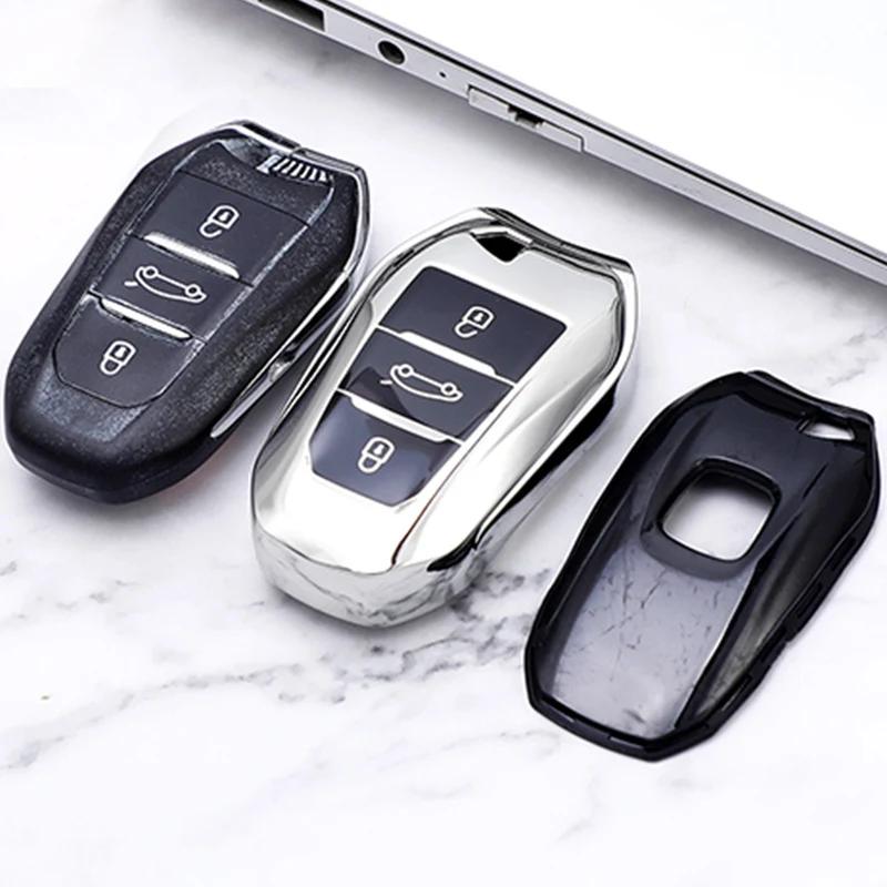 Car Smart Key Cover Case Bag Shell Holder Keychain for Peugeot 308 408 508 2008 3008 4008 5008 Citroen C4 C4L C6 C3-XR Protector