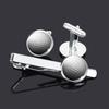 Men's Basketball & Football Cufflink Tie Clip Set - Perfect Valentine's or Father's Day Gift