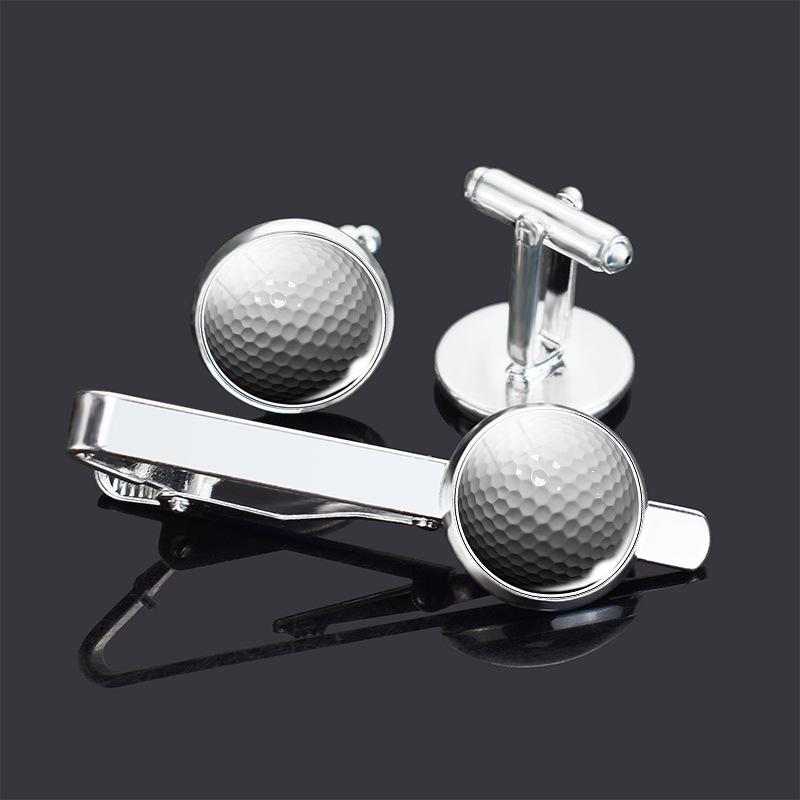 Men's Basketball & Football Cufflink Tie Clip Set - Perfect Valentine's or Father's Day Gift